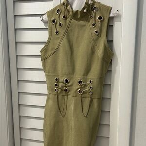 Sleeveless Chain-Detail Bodycon Dress